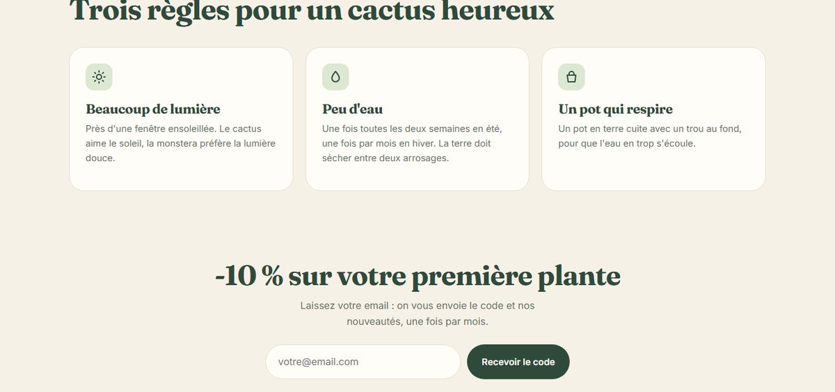 Nabta : écran Conseils